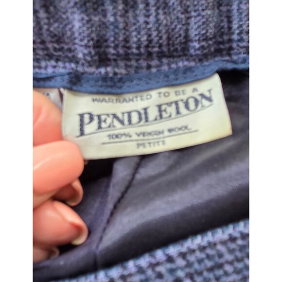 Pendleton VTG 90s Purple Glen Plaid Wool Blazer Jacket  & Pants Suit 10 Petite - Picture 7 of 13